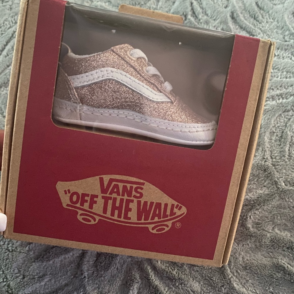 Pink glitter infant vans